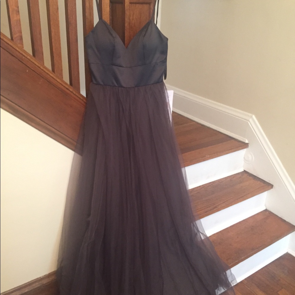 Charcoal grey bridesmaid dress